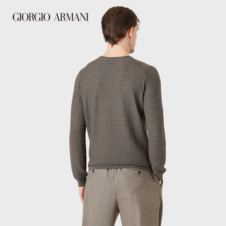 乔治·阿玛尼 GIORGIO ARMANI/阿玛尼秋冬男士波浪效果桑蚕丝棉质针织衫