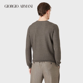 GIORGIO ARMANI/阿玛尼秋冬男士波浪效果桑蚕丝棉质针织衫