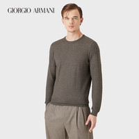 乔治·阿玛尼 GIORGIO ARMANI/阿玛尼秋冬男士波浪效果桑蚕丝棉质针织衫