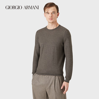 GIORGIO ARMANI/阿玛尼秋冬男士波浪效果桑蚕丝棉质针织衫