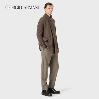 乔治·阿玛尼 GIORGIO ARMANI/阿玛尼秋冬男士波浪效果桑蚕丝棉质针织衫