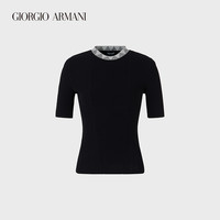 乔治·阿玛尼 GIORGIO ARMANI/阿玛尼秋冬女士弹力楼梯布提花衣领针织衫