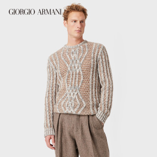 giorgio armani/阿玛尼秋冬男士新商务系列菱形格纹羊绒毛衣