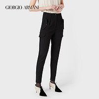 乔治·阿玛尼 GIORGIO ARMANI/阿玛尼秋冬女士经典复刻系列绵羊毛褶裥工装裤