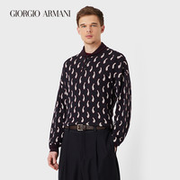 乔治·阿玛尼 GIORGIO ARMANI/阿玛尼男士新商务系列水滴图案羊毛双领针织衫