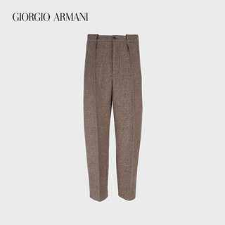 GIORGIO ARMANI/阿玛尼秋冬男士新商务系列绵羊毛褶皱长裤