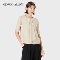 乔治·阿玛尼 GIORGIO ARMANI/阿玛尼秋冬女士经典复刻系列荷叶边桑蚕丝衬衫