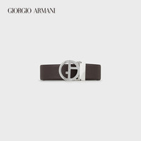 乔治·阿玛尼 GIORGIO ARMANI/阿玛尼秋冬男士压纹皮革金属LOGO腰带