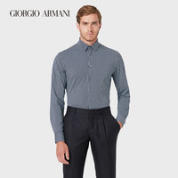 乔治·阿玛尼 GIORGIO ARMANI/阿玛尼秋冬男士经典复刻系列条纹面料修身衬衫