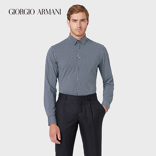 GIORGIO ARMANI/阿玛尼秋冬男士经典复刻系列条纹面料修身衬衫