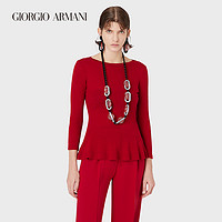 GIORGIO ARMANI/阿玛尼秋冬女士经典复刻系列镂空弹力针织衫