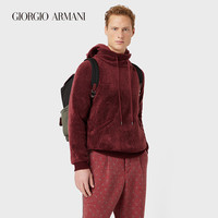 GIORGIO ARMANI/阿玛尼秋冬男士经典复刻系列柔软羊羔绒连帽卫衣