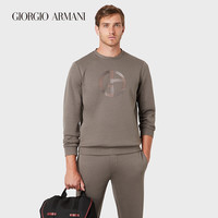 乔治·阿玛尼 GIORGIO ARMANI/阿玛尼秋冬男士仿真印花和手工刺绣的卫衣