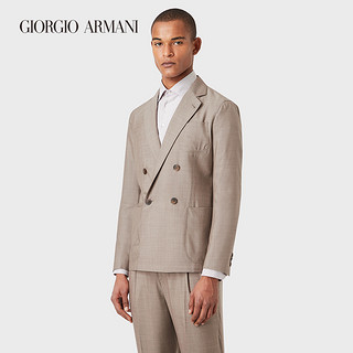 GIORGIO ARMANI/阿玛尼秋冬男士经典复刻系列绵羊毛和桑蚕丝夹克