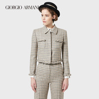 乔治·阿玛尼 GIORGIO ARMANI/阿玛尼秋冬女士新商务系列格纹羊毛混纺西装