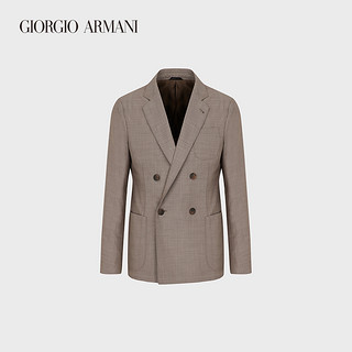 GIORGIO ARMANI/阿玛尼秋冬男士经典复刻系列绵羊毛和桑蚕丝夹克