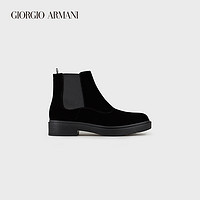 乔治·阿玛尼 GIORGIO ARMANI/阿玛尼秋冬男士圆头松紧带靴子