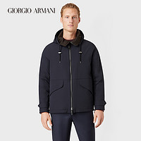 乔治·阿玛尼 GIORGIO ARMANI/阿玛尼秋冬男士经典复刻系列翻领连帽棉服