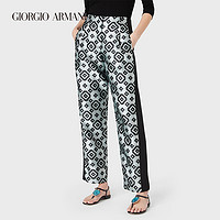 GIORGIO ARMANI/阿玛尼2021早春女士几何提花休闲裤