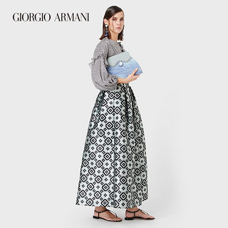 GIORGIO ARMANI/阿玛尼2021早春女士人字纹图案缎面衬衫