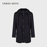 GIORGIO ARMANI/阿玛尼2021早春男士滚边棉质连帽夹克