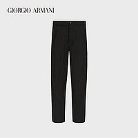 GIORGIO ARMANI/阿玛尼2021早春男士褶皱亚麻休闲裤