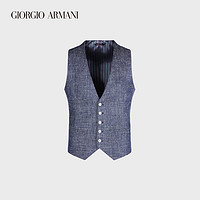 GIORGIO ARMANI/阿玛尼2021早春男士亚麻棉单排扣马甲