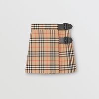 BURBERRY女童装 羔羊皮羊毛短裙 80178231
