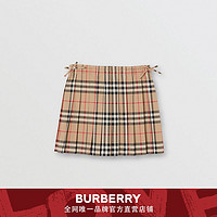 BURBERRY 童装 Vintage格纹褶饰半裙 80121231