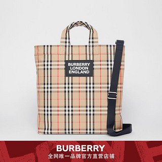 BURBERRY 格纹棉质混纺托特包 80177401