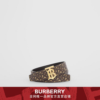 BURBERRY  专属标识环保帆布拼皮革腰带