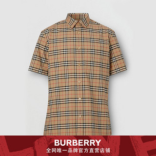 BURBERRY  短袖小格纹棉衬衫 80209651