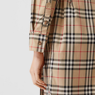 BURBERRY 女装 格纹衬衫式连衣裙 80245851（10、典藏米色）