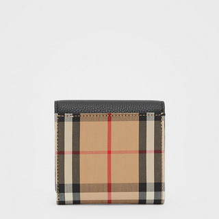 BURBERRY 格纹拼粒纹皮革折叠式钱夹 70261141