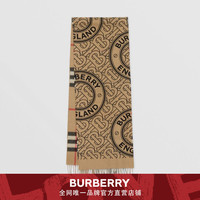 BURBERRY格纹拼专属标识羊绒围巾 80355181