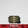 BURBERRY徽标拼条纹印花斜背包 80357671