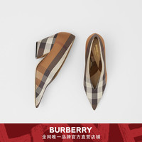 BURBERRY 格纹功能性棉质高跟鞋 80378441