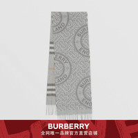 BURBERRY格纹拼专属标识羊绒围巾 80336091