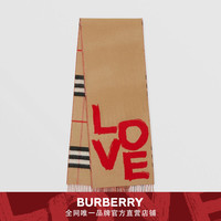 BURBERRY LOVE 格纹羊绒围巾 80375561