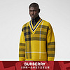 BURBERRY男装 格纹羊毛混纺提花针织衫 80366041