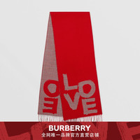 BURBERRY LOVE图案千鸟格提花羊毛围巾 80376281