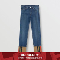 BURBERRY女装 直筒水洗条纹裤脚牛仔裤 80373761