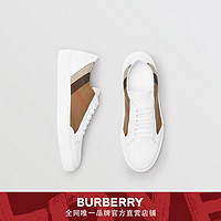 BURBERRY 格纹装饰皮革运动鞋 40400551