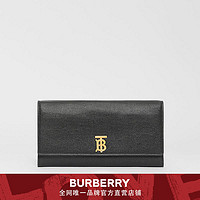 BURBERRY 粒纹皮革长款钱包 80189381