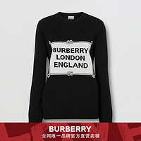 BURBERRY 女装 美利奴羊毛针织衫 80244211（XS、黑色）
