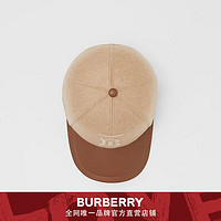 BURBERRY  TB羊绒拼皮革棒球帽 80257221