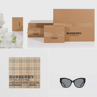 BURBERRY 印花格纹大号方巾 80355551