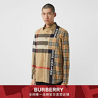 BURBERRY徽标镶拼格纹棉质衬衫 80331011