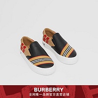 BURBERRY 标志性条纹皮革运动鞋 80335161