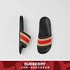 BURBERRY 女鞋 条纹羊毛拼皮革拖鞋 80377611